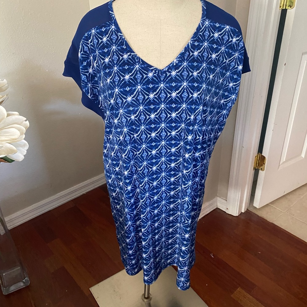 Chicos Geometric Print Hi Low Tunic